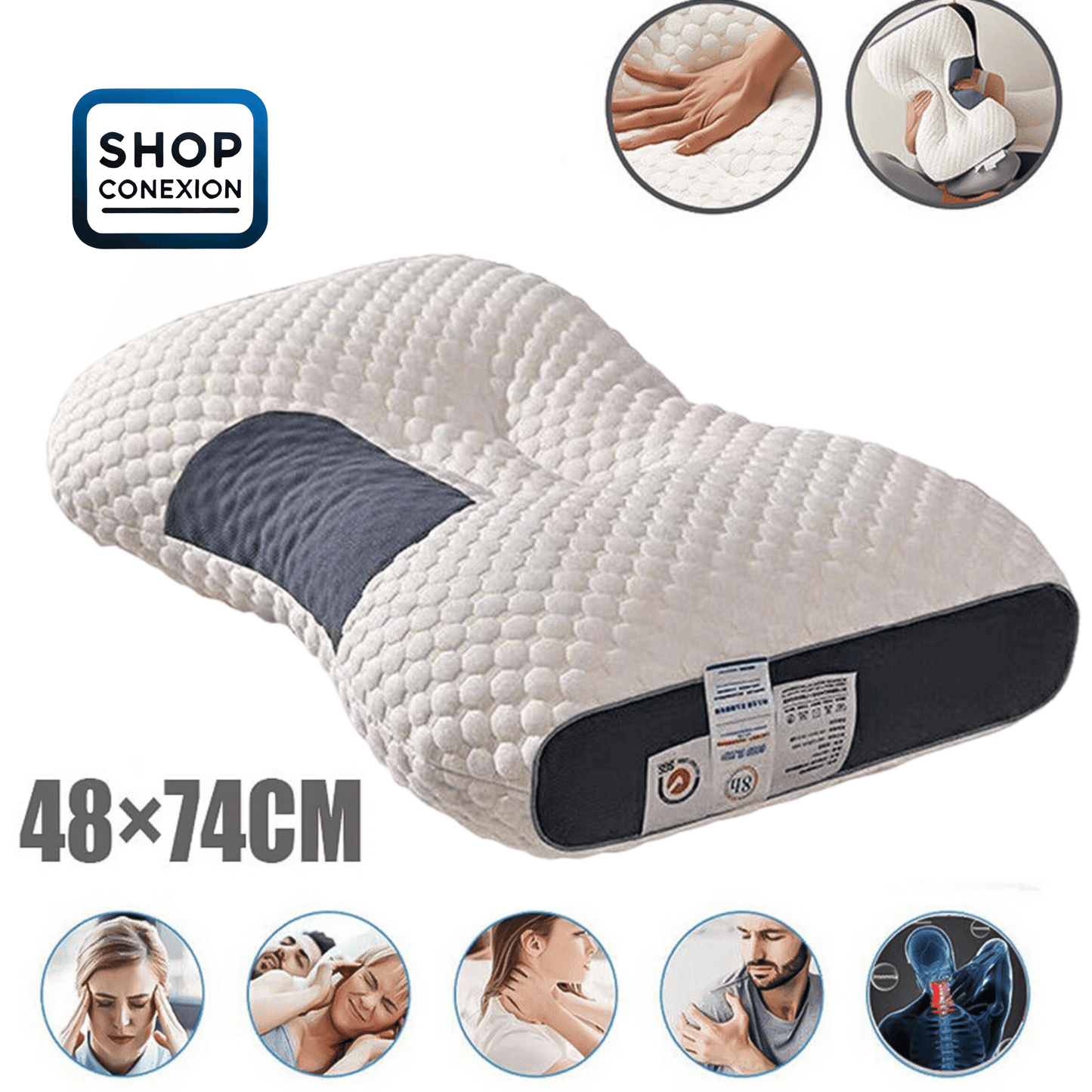 Combo Almohada Cervical Spa 3D + Almohada Ortopédica Entre Piernas