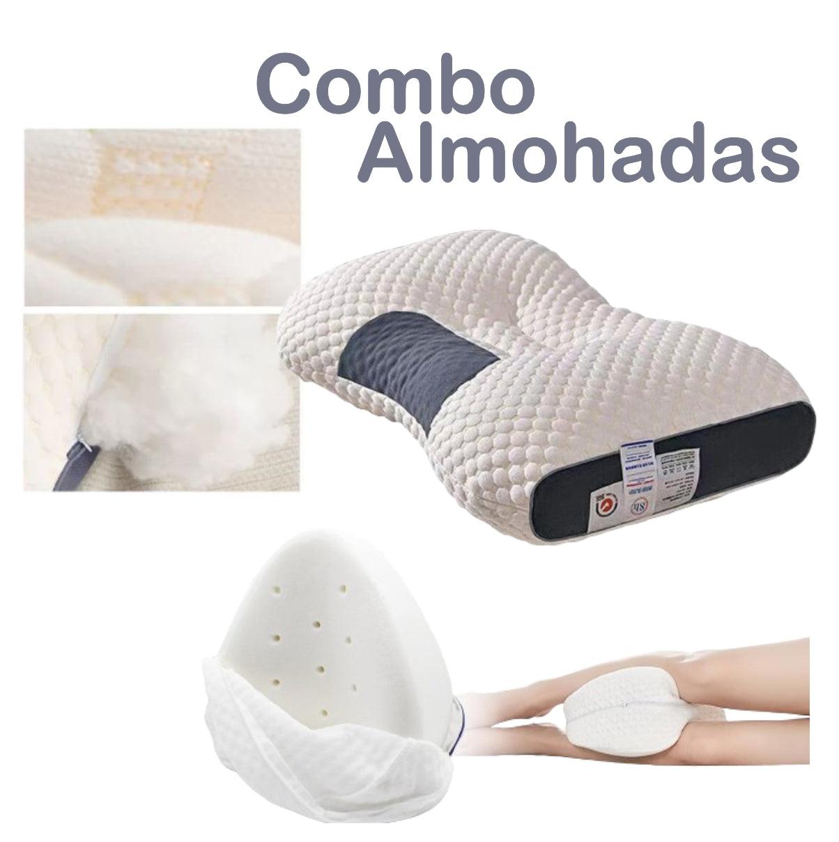 Combo Almohada Cervical Spa 3D + Almohada Ortopédica Entre Piernas