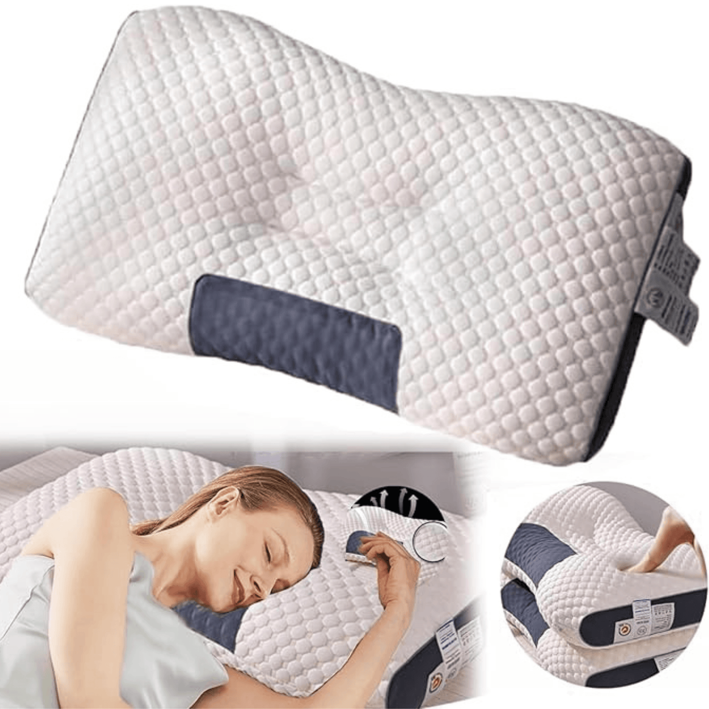 Combo Almohada Cervical Spa 3D + Almohada Ortopédica Entre Piernas